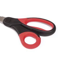 Forbici BRAUBERG "Office", 160 mm, manici gommati, rosso-nero, affilatura su 2 lati, blister