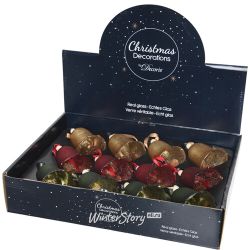 Kaemingk / Set de décorations pour arbres de Noël Forest Bells 8 cm, 12 pcs, verre