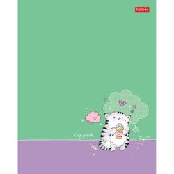 HATBER / Notebook А5 48 p. staple, cage, textured embossing, "Cat Pie" / 10 pcs.
