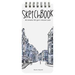 Sketchbook, white paper 160 g/m2, 105x220 mm, 80 sheets, comb, "MIX"