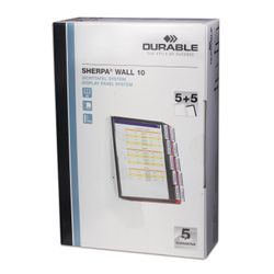 DURABLE / 用于 10 个面板、5 个黑色和 5 个灰色面板的壁挂式演示系统“SHERPA”