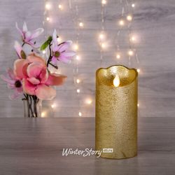 Kaemingk / LED candle Living Flame 15 cm gold wax battery operated, timer