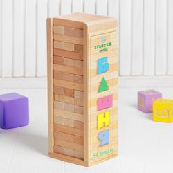 TOWER 54 parts in beech box for children from 5 years