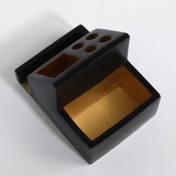 Сималенд / Stationery organizer "Black with gold inside"