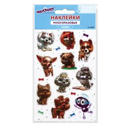 Sticker gel "Dog", reusable, embossed foil, 10x15 cm, INLANDIA