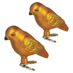 ЗОЛОТАЯ СКАЗКА / Christmas tree decorations "Bird", SET 2 pcs., Plastic, 8 cm, golden color