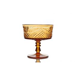 Гусевской Хрустальный завод / Crystal vase for cookies "Swede" amber