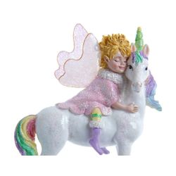 Kurts Adler / juguete para árbol de Navidad "Pequeña hada sobre un unicornio", 10 cm