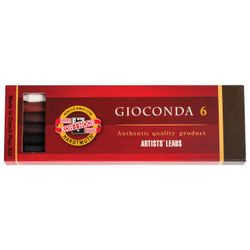 KOH-I-NOOR / Graphite rods "Gioconda", white + shades of brown, cardboard box, set of 6.