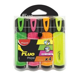 A set of highlighters MAPED (France) 4 PCs., ASSORTED, "Fluo PEP's Classic", line 1-5 mm