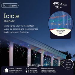 Kaemingk / Светодиодная гирлянда Бахрома 20*0.5 м, 490 разноцветных LED ламп, контроллер, прозрачный ПВХ, IP44