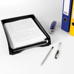 Tray horizontal STAFF paper "Profit", A4 (330х260х60 mm), polypropylene, black