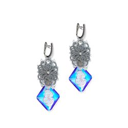 Lace earrings "Vasilisa" silver