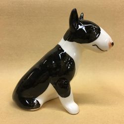 Porcelain figurine "bull Terrier" color black & white