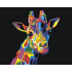 Опт-картина / Pintura por número CAKADU 40x50 Girafa arco-íris
