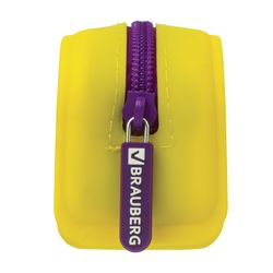 Pencil case-cosmetic bag BRAUBERG, silicone, Fox, 20х5х6 cm