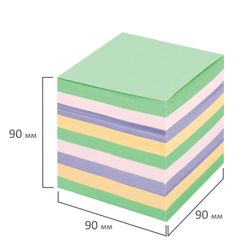 ОФИСМАГ / Bloque para notas en soporte transparente, cubo 9x9x9 cm, color