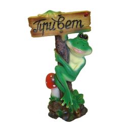 Ремеко / Vườn trang trí hình "Ếch có ký hiệu" Xin chào "L24W19H50 cm
