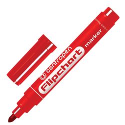 CentROPEN 活动挂图记号笔，无冲击，红色，圆形笔尖，2.5 毫米