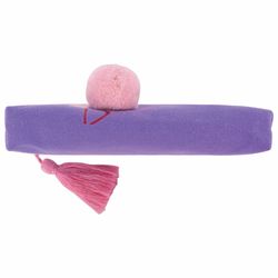 Pencil case-cosmetic bag BRAUBERG, canvas surround applications, "Flamingo", 20х3х9 cm