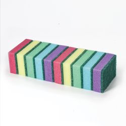 ОФИСМАГ / Household scouring sponges, set of 10 pcs., Foam rubber / abrasive, 27 x 96 x 64 mm