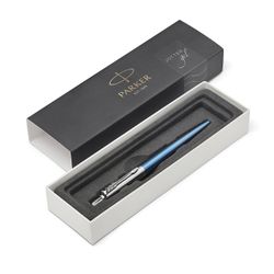 Pen gel pen PARKER "Jotter Waterloo Blue CT", body blue, stainless steel, black