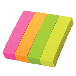 Bookmark HOPAX adhesive NEON, paper, 12х50 mm, 4 colors x 100 sheets, Euro slot