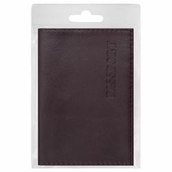 Passport cover genuine leather "Virginia", "PASSPORT", Burgundy, BRAUBERG