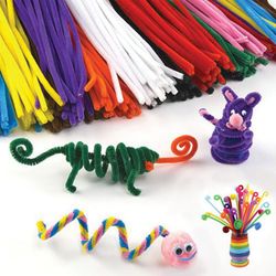 The chenille wire for creativity "Fluffy" spiral two-tone, 50 pieces, 15 cm, assorted