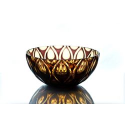 Гусевской Хрустальный завод / Crystal vase for fruit "Bohemia" amber-violet