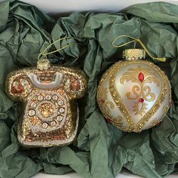 Holiday Classics / Set of Christmas decorations "Golden Phone"