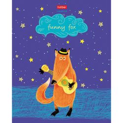 HATBER / Notebook А5 48 p. bracket, cage, matte lamination, "Funny fox" / 10 pcs.
