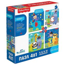 Puzzle Fisher Price "Music", 4in1, 4-6-9-12 elements, ORIGAMI