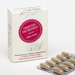 Сашель / Siberian larch tapping with milk thistle and bear fat, new liver, 30 capsules 0.5 g each
