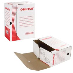 Archivkarton mit A4-Ventil (260x325 mm), 150 mm, bis 1400 Blatt, dichte Mikrowellpappe, WEISS, OFFICEMAG