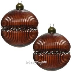 Kaemingk / Набор стеклянных шаров La Vella: Choco 8 см, 2 шт