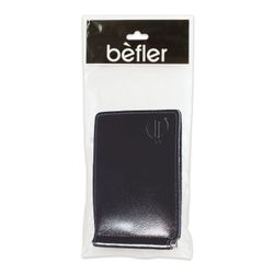 Clip BEFLER Classic, natural leather, embossed, 120х86 mm, black