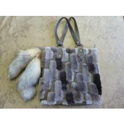 Honeycomb - bag made of polished beaver fur