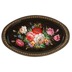 Жостово / Articulated Zhostovo tray 41x25 cm