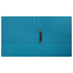Carpeta de 2 anillas BRAUBERG, cartón / PVC, 35 mm, turquesa, hasta 180 hojas (doble vida)