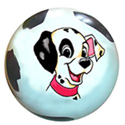 Ball with coloring by the method of multicolor pad printing and hand drawing
