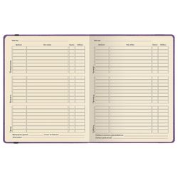 Альт / Diary grade 1-11, leatherette (light), embossing, elastic band, lace, 48 sheets, MEGAPOLIS Violet. / 10 pieces.