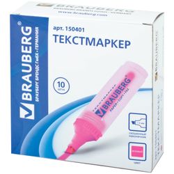 Highlighter BRAUBERG "FLUO", PINK, line 1-5 mm