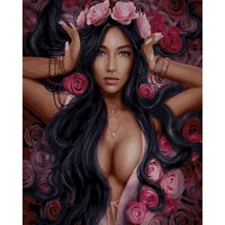 Опт-картина / Pittura con i numeri 40x50 Ragazza tra i fiori