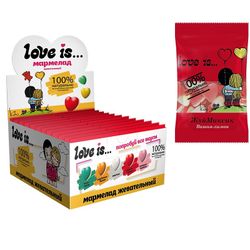Конфитрейд / Chewing marmalade “Love is…” JuyMiksik with taste “Cherry-lemon” 1kor * 8bl * 24pcs, 25g
