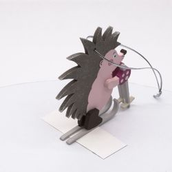 Toy Christmas tree "Hedgehog on skis" 490-1
