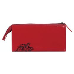 Purse women's BEFLER "Lace", 190х105 mm, genuine leather, zipper, embossed, red