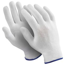 MANIPULA / Nylon gloves "Micron", SET 10 pairs, size 9 L, white