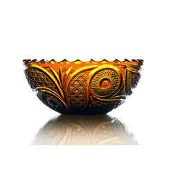 Гусевской Хрустальный завод / Crystal vase for fruit "Serenade" amber