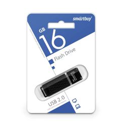 SMARTBUY / Flash Drive 16 GB, Quartz, USB 2.0, Black